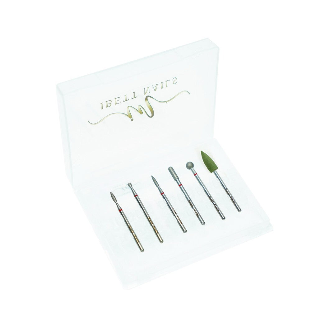 Russian Manicure Drill Bit Set with Diamond Tips for Nail Care - 6 Pieces