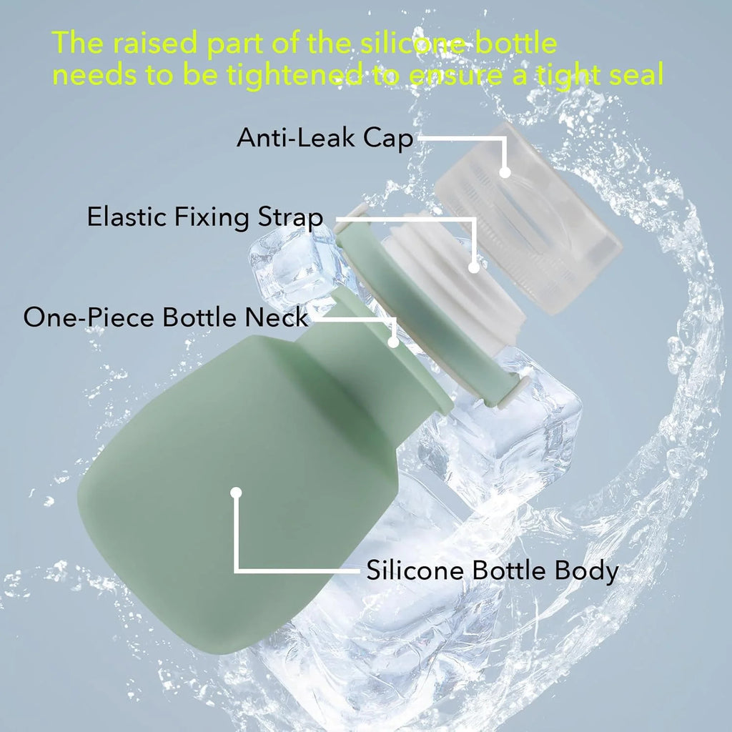 4-Pack TSA Approved Silicone Travel Bottles - Leakproof Toiletry Containers
