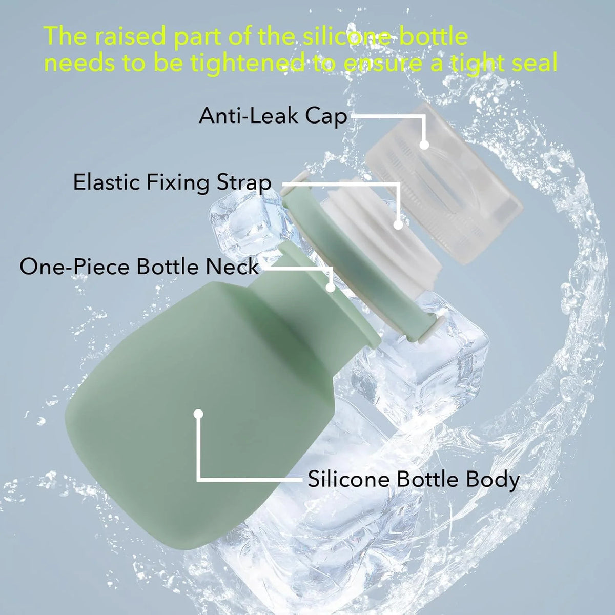 4-Pack TSA Approved Silicone Travel Bottles - Leakproof Toiletry Containers