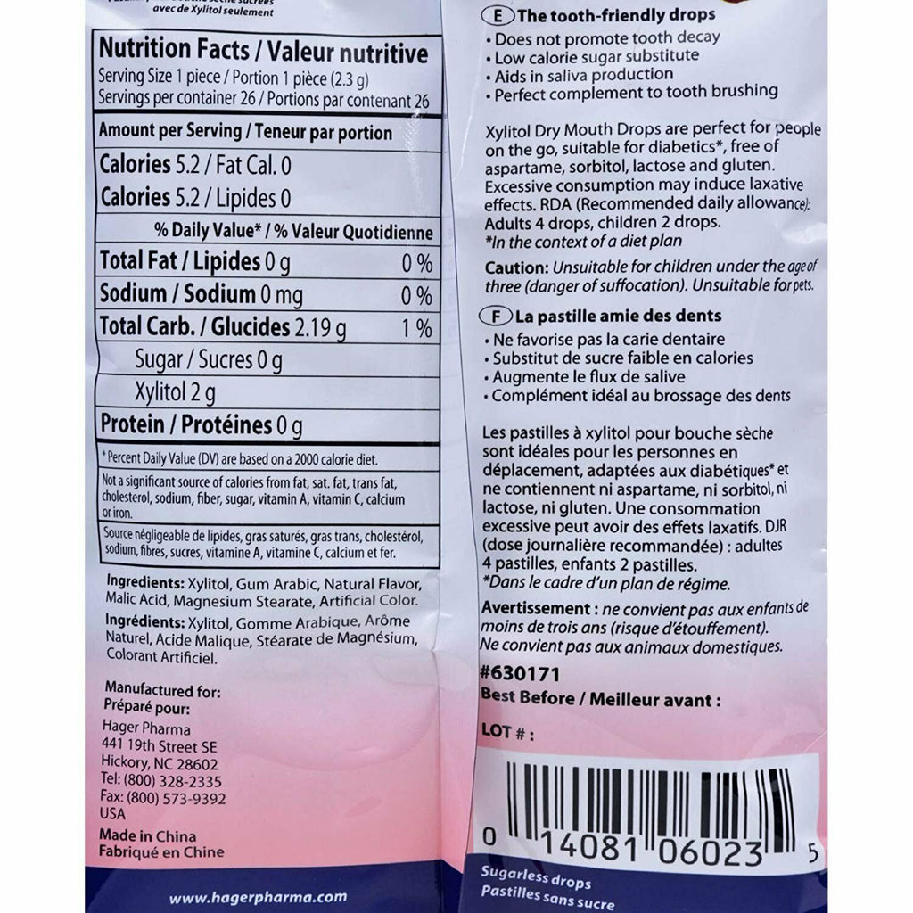Xylitol Dry Mouth Drops with Melon Flavor - Sugar-Free Oral Care, 2 oz