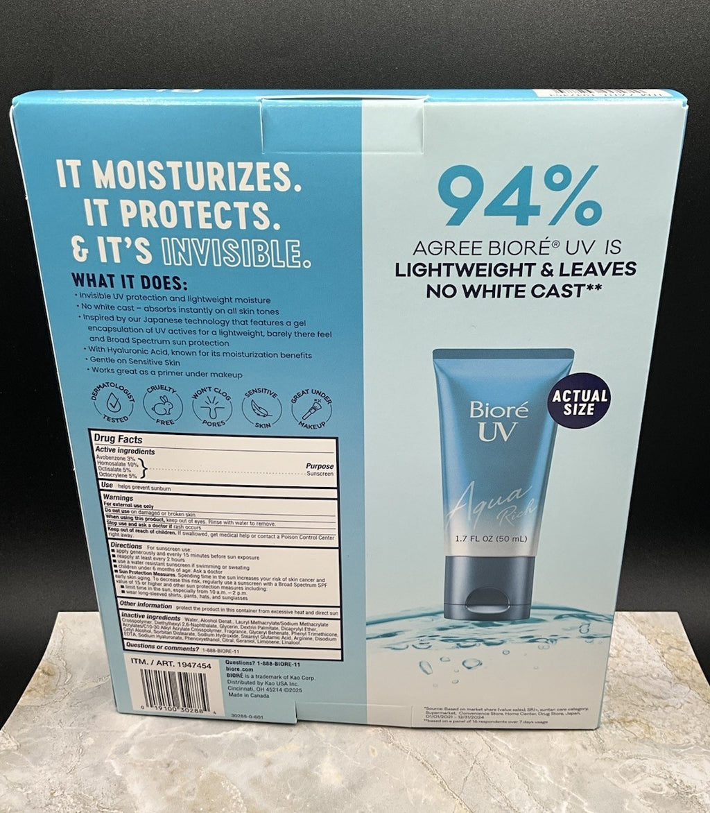 Biore UV Aqua Rich Watery Essence Sunscreen SPF50+ 3-Pack 50ml