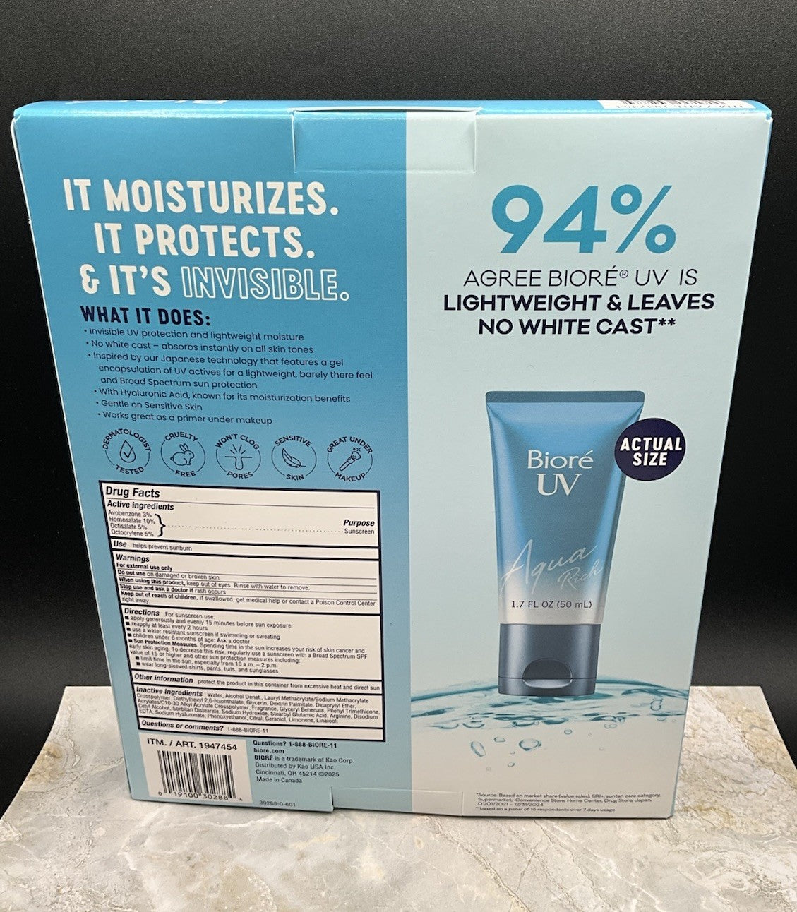 Biore UV Aqua Rich Watery Essence Sunscreen SPF50+ 3-Pack 50ml