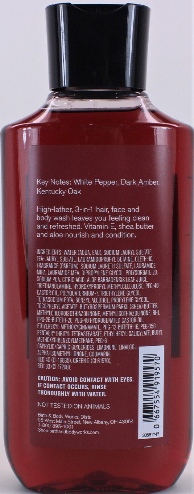 3-Pack Men's Bourbon Body Wash & Shampoo Gel 10oz - 3-in-1 Hair, Face, Body Cleanser