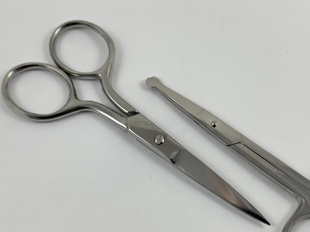 Men's Beard & Nose Hair Grooming Travel Set with Scissors Comb & Bag