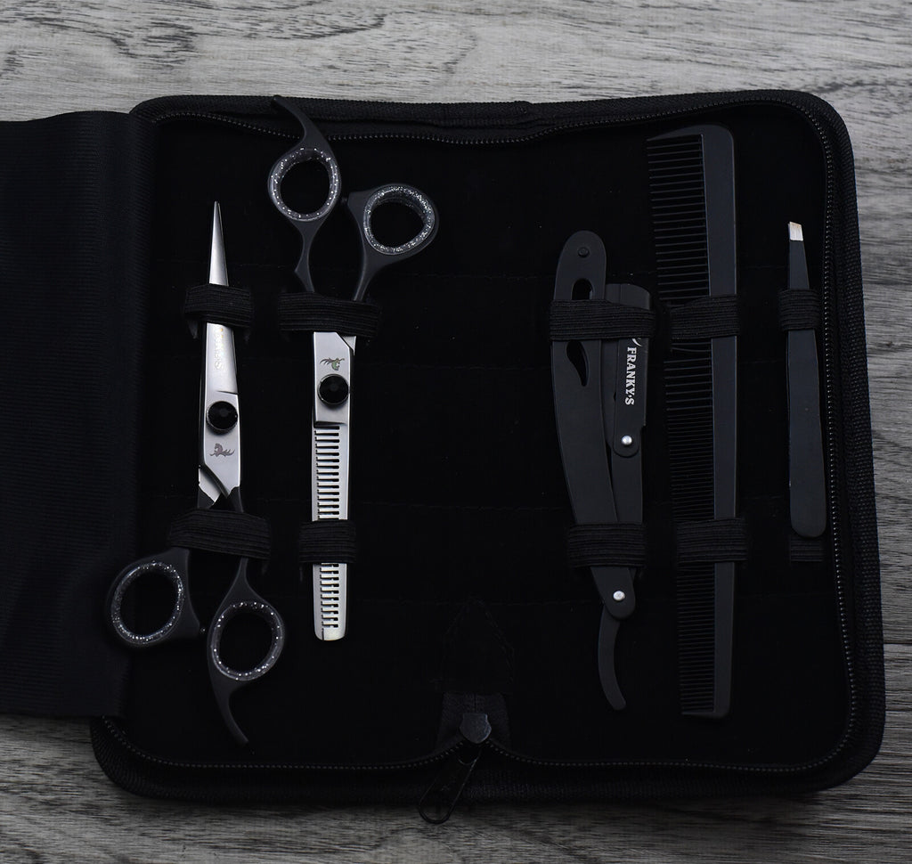 Professional Hair Cutting & Thinning Scissors Set with Razor & Shears