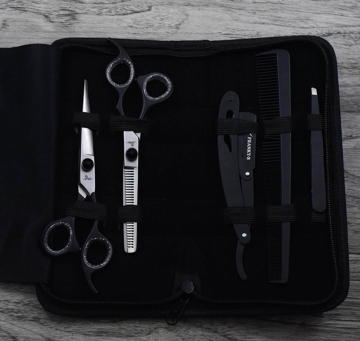 Professional Hair Cutting & Thinning Scissors Set with Razor & Shears