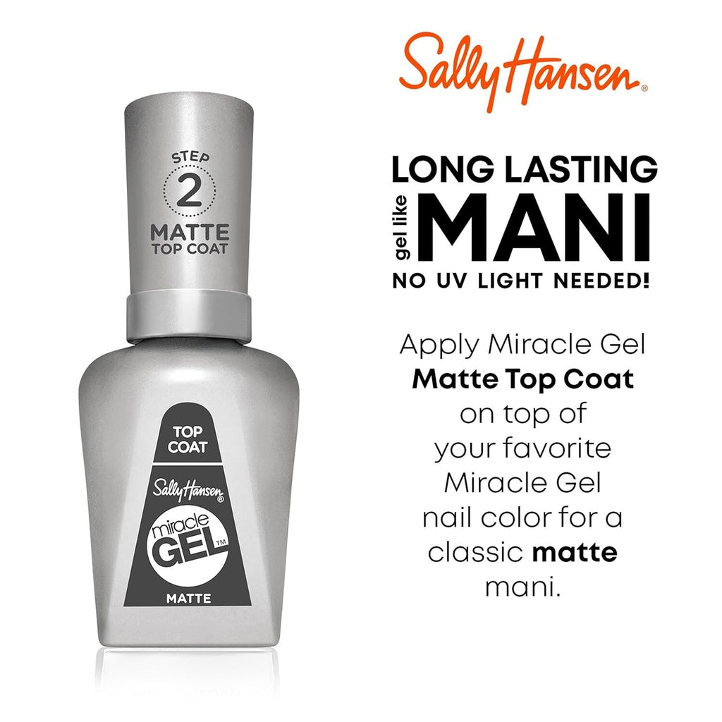 Matte Gel Top Coat for Nails - Long-Lasting, Chip-Resistant, 0.5 fl oz