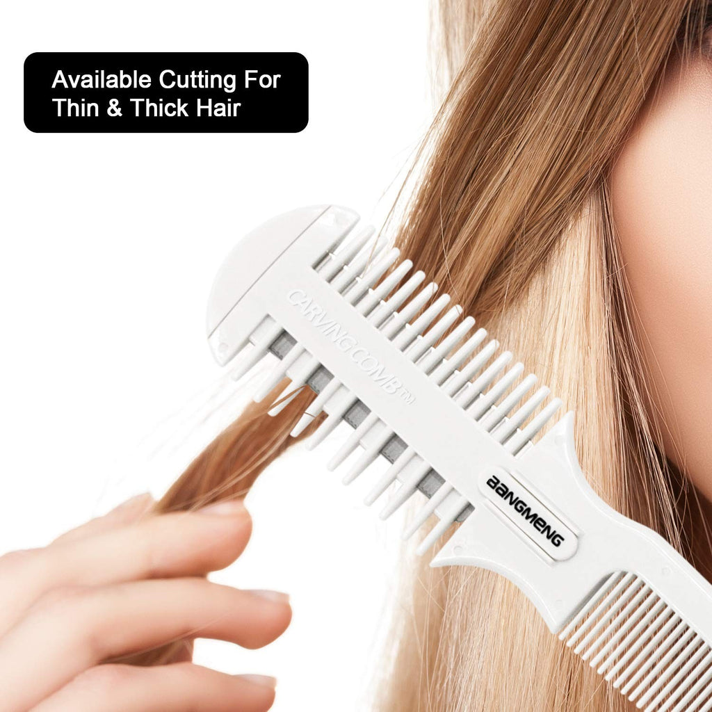 Hair Cutter Comb with Double Edge Razor for Split Ends & Styling