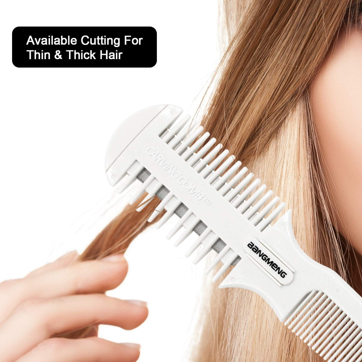 Hair Cutter Comb with Double Edge Razor for Split Ends & Styling