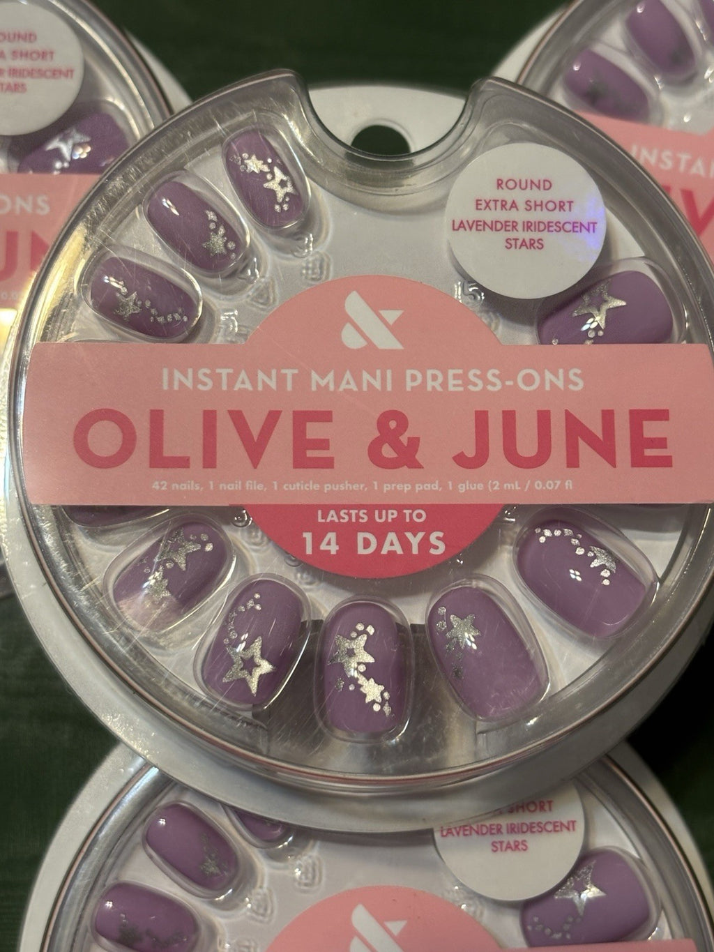 Lavender Iridescent Star Press On Nails - Instant Mani False Nails