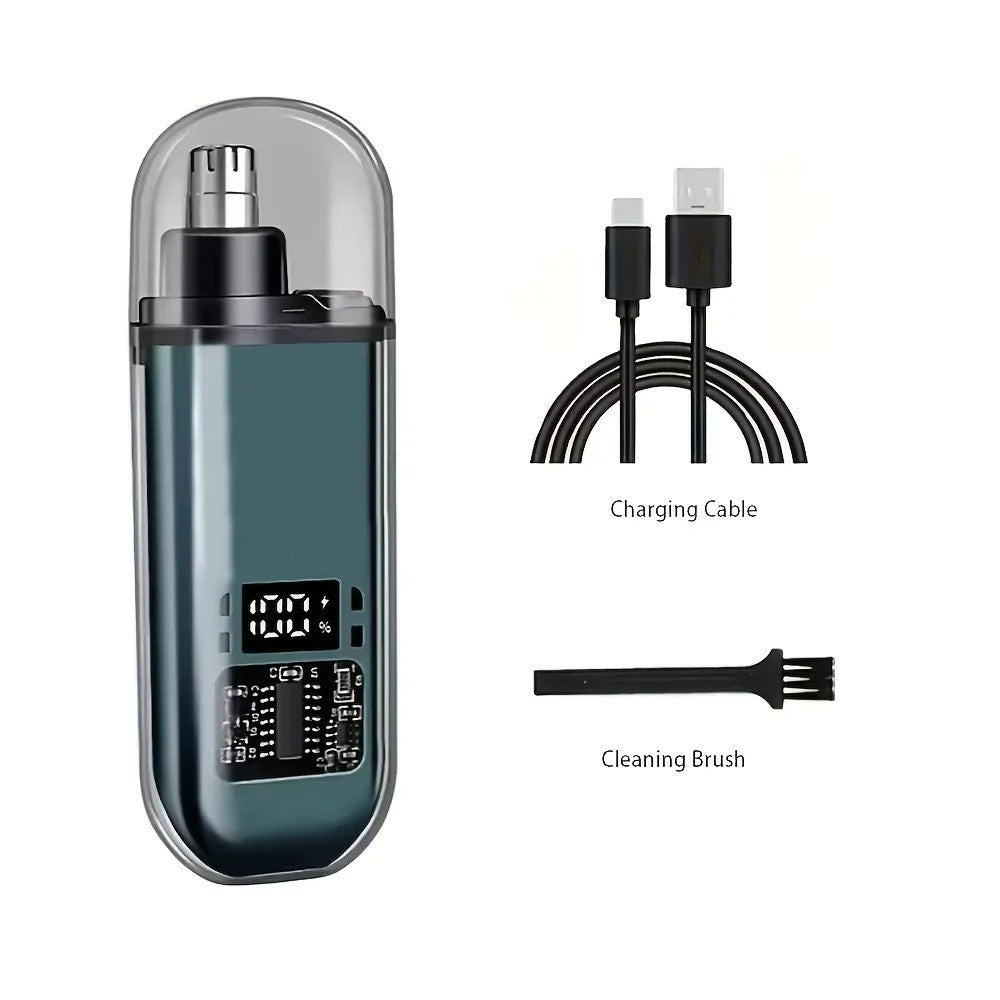 Rechargeable Nose and Ear Hair Trimmer - Portable, USB-C, Multiple Colors