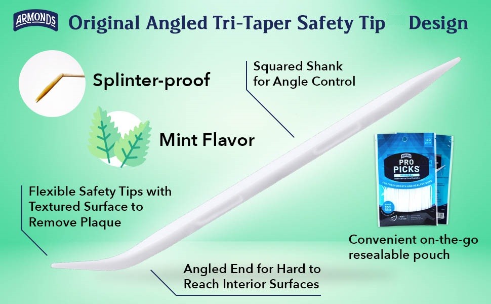 Disposable Dental Picks for Teeth Cleaning - Minty Fresh Plastic 6 Pack