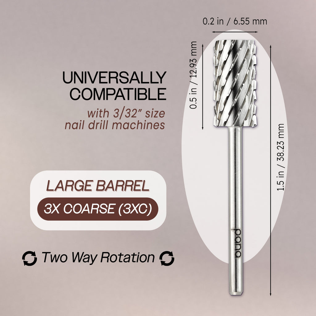 Large Barrel Nail Drill Bit Coarse Grit for Nail Art and Shaping
