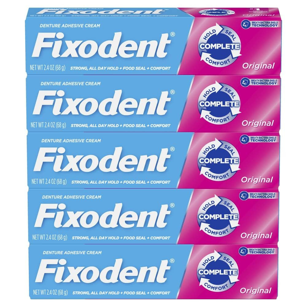 Denture Adhesive Cream 2.4oz Strong All-Day Hold for Full & Partial Dentures