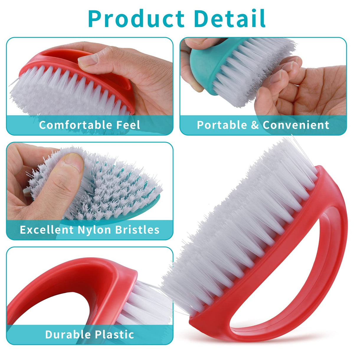 2 Pack Hand Nail Brush Set for Deep Cleaning Fingernails & Cuticles