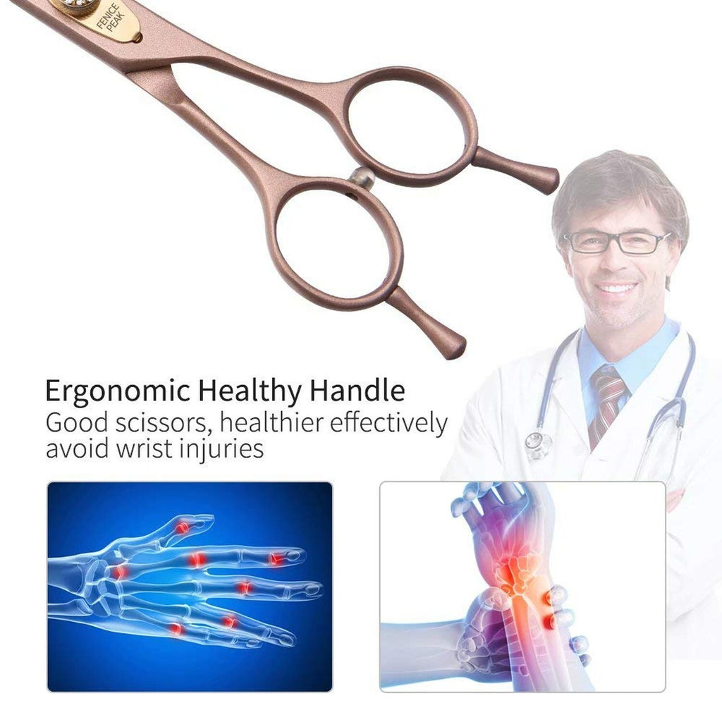 Professional Curved Dog Grooming Scissors 7.5'' Rose Gold Stainless Steel