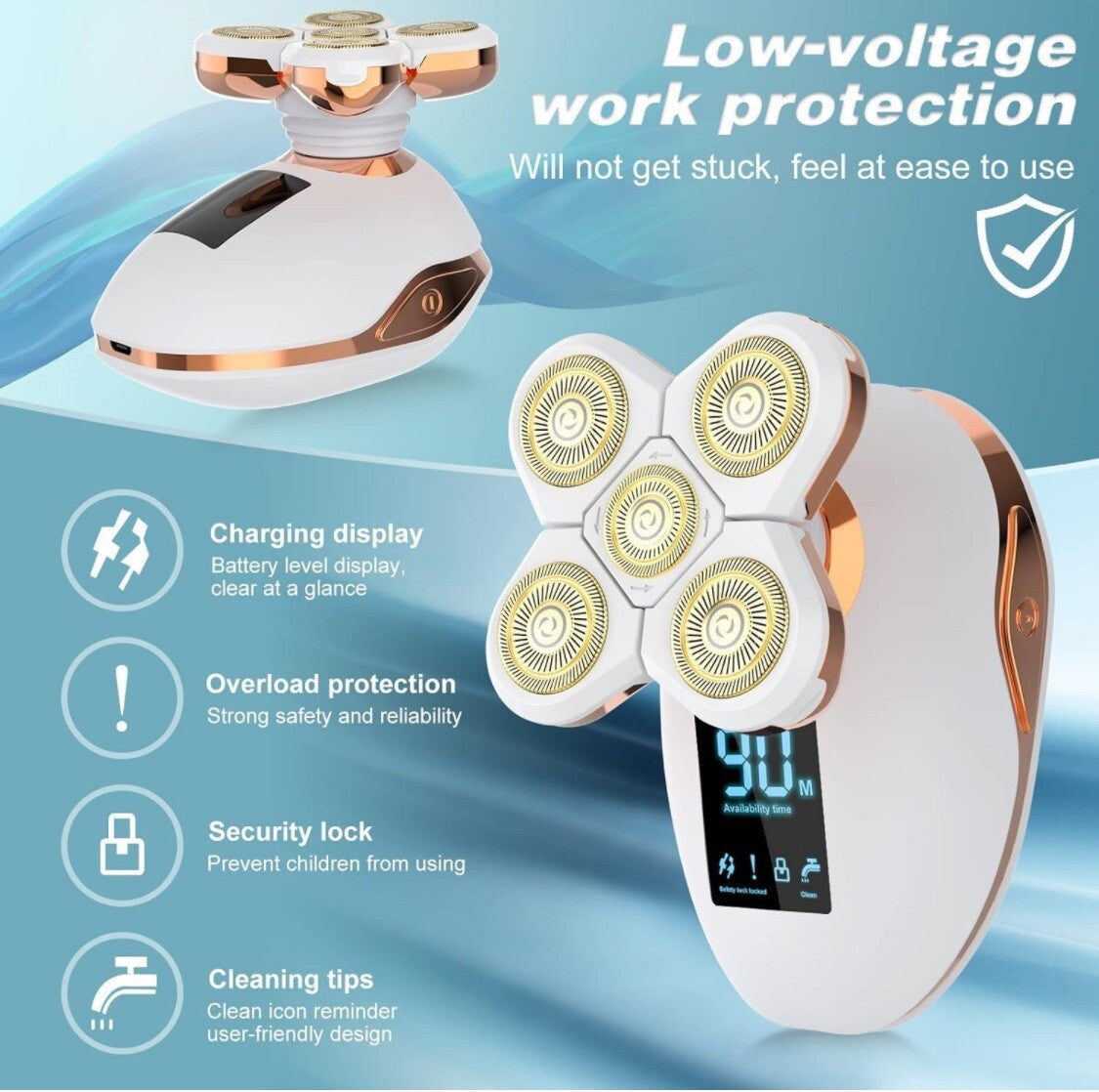 Women Waterproof Electric Bikini Hair Shaver Rechargeable Wet Dry Razor