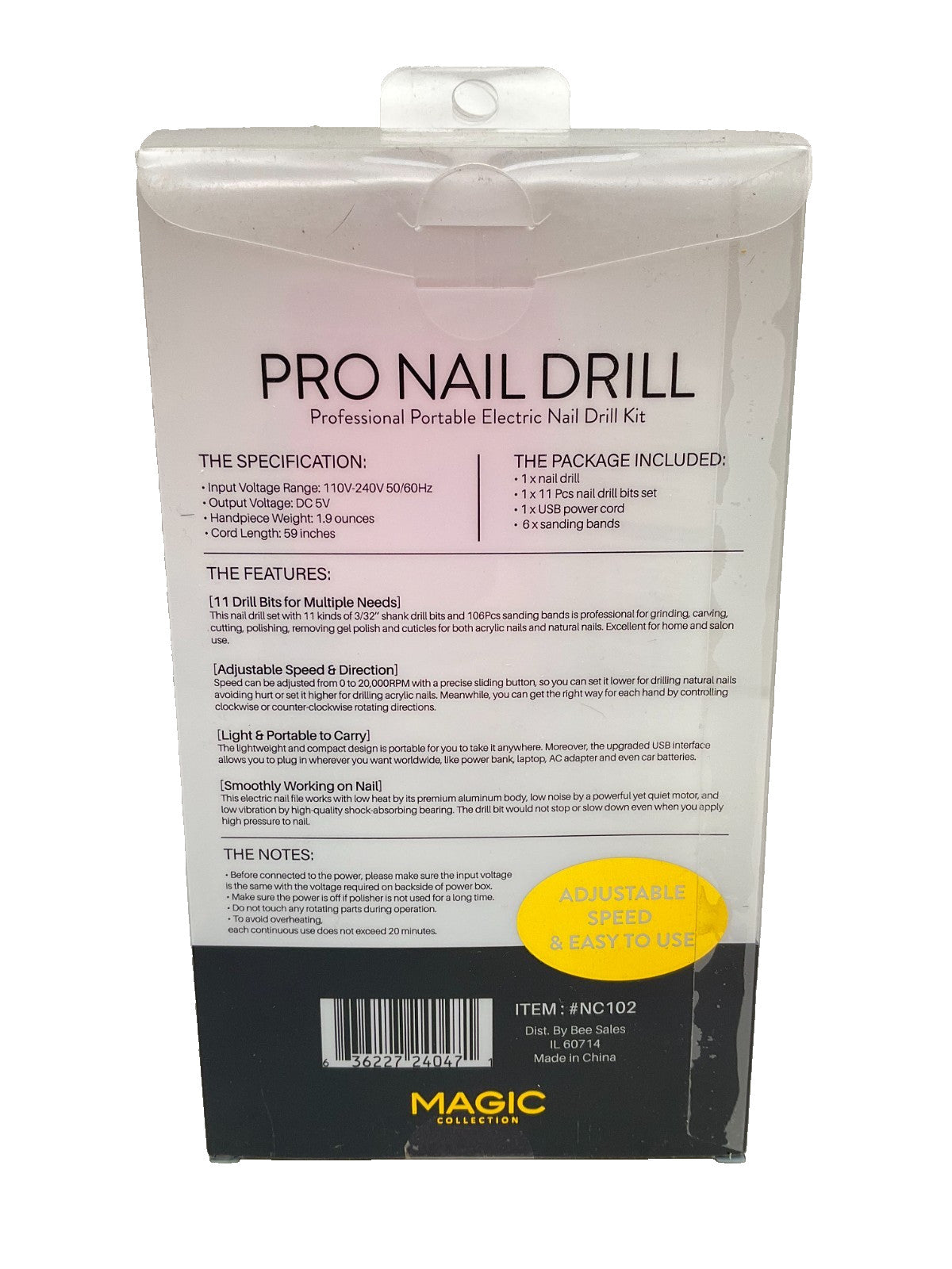 Professional Portable Electric Nail Drill Kit with 11 Drill Bits & USB Power