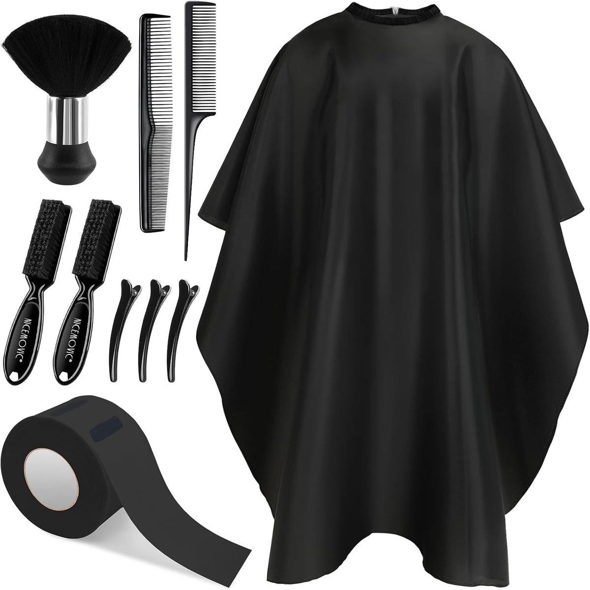 10 in 1 Barber Cape Set with Neck Duster Brush & Hair Combs