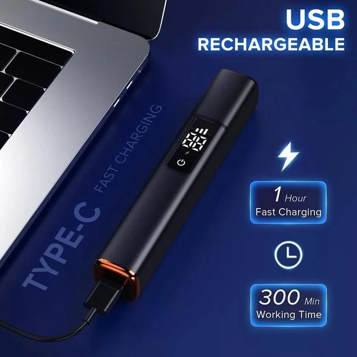 Men's Nose and Ear Hair Trimmer - Rechargeable Waterproof Grooming Device