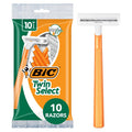 Disposable Men's Razor for Sensitive Skin - Twin Blade Slim Head, Pack of 10