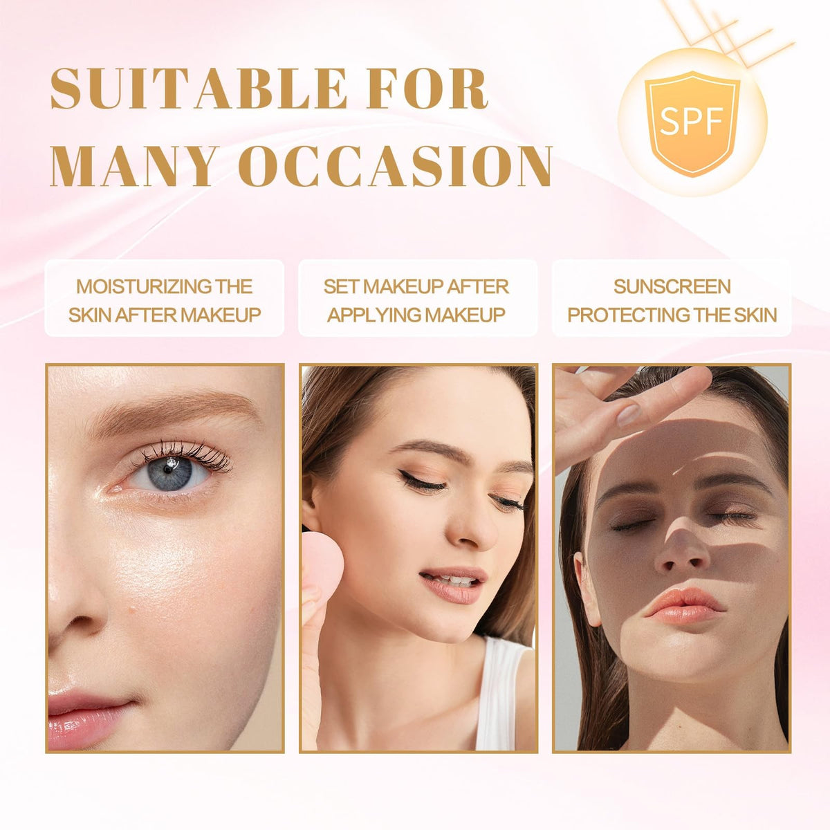 Sheghy Sunglaze SPF 50 Sunscreen Mist with Sheer Shimmer - Makeup & Body Protector
