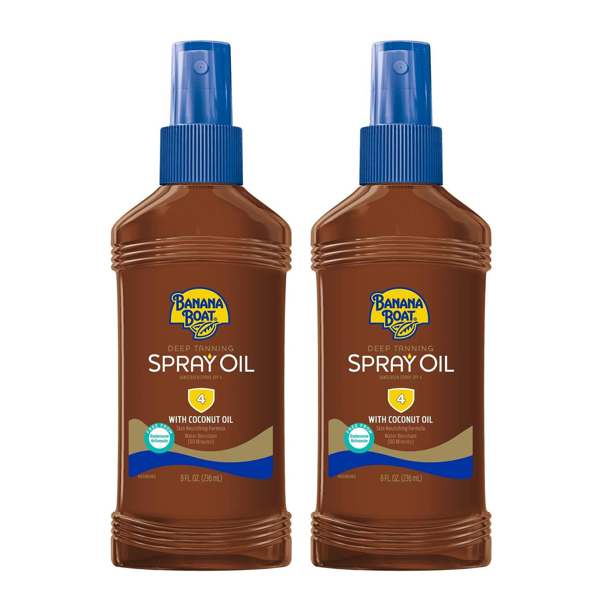 Deep Tanning Oil Spray SPF 4 - Moisturizing Sunless Tanning Oil with Cocoa & Coconut - Pack of 2
