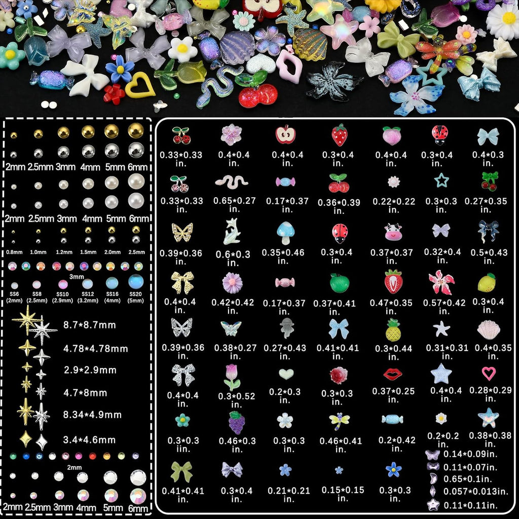 9000 Pcs Nail Art Gems Charms Set for Nails Design & Decoration