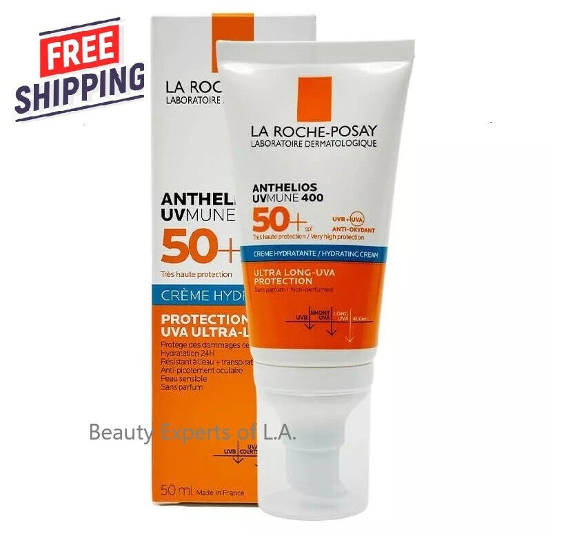 Moisturizing Sunscreen Cream SPF50 for Sensitive Skin - Fragrance Free, Water-Resistant, 50ml