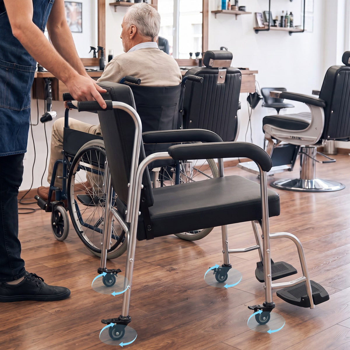 Reclining Portable Shampoo Chair with Wheels for Salon & Home Use