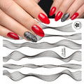 3D Nail Art Stickers Wave Line Decals for Manicure DIY Tips - Multiple Colors