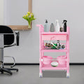 Salon Storage Cart with 3 Tiers and Drawer Pink Mobile Organizer