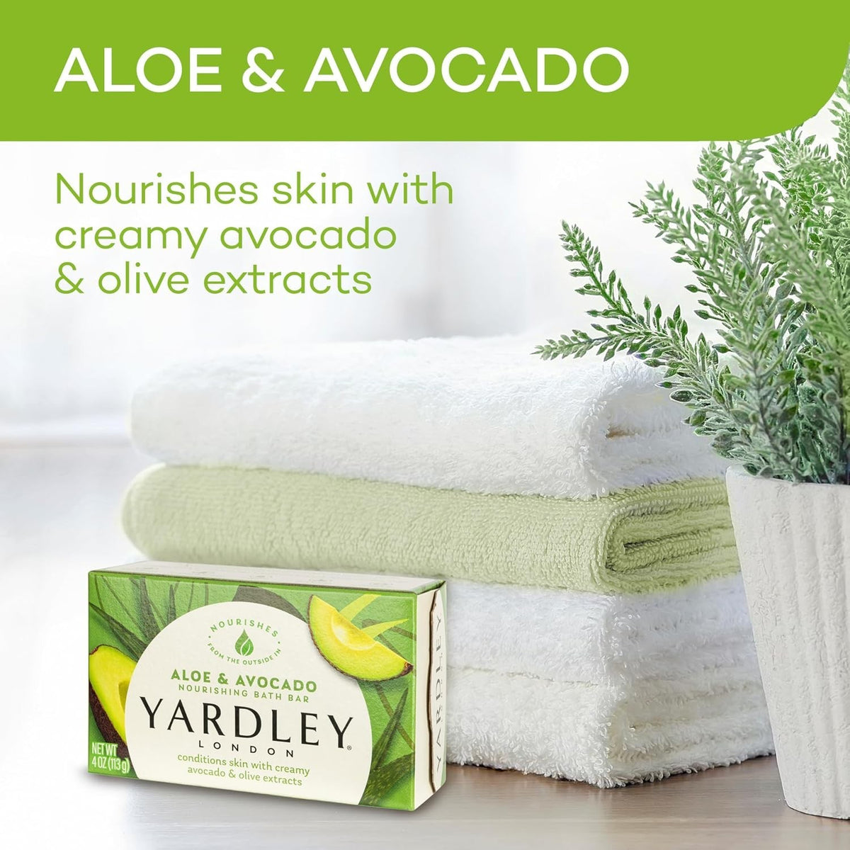 Aloe & Avocado Nourishing Bath Soap Bar - Moisturizing Natural Skincare