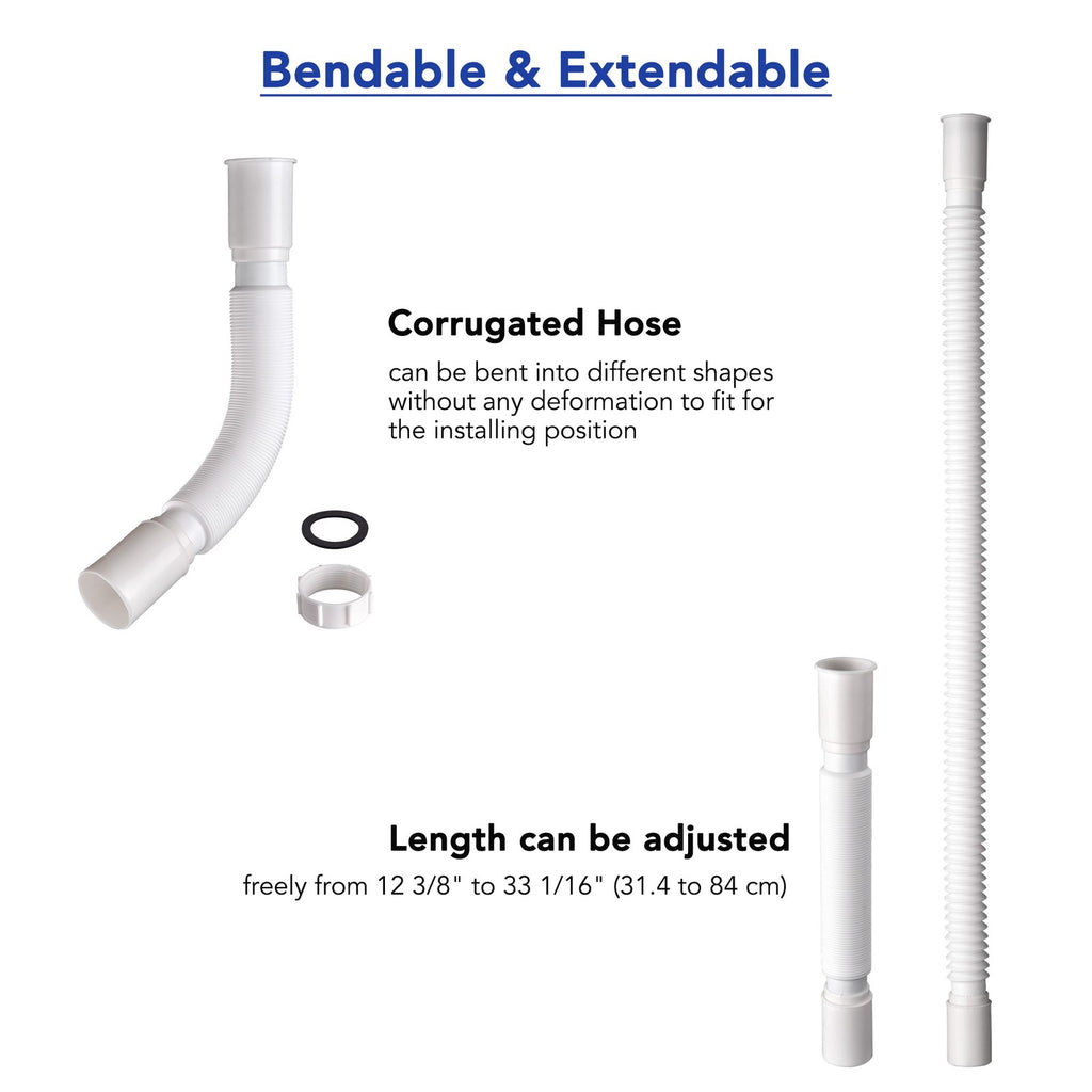 Extendable Wash Basin Drain Hose Kit for Salon Shampoo Bowls