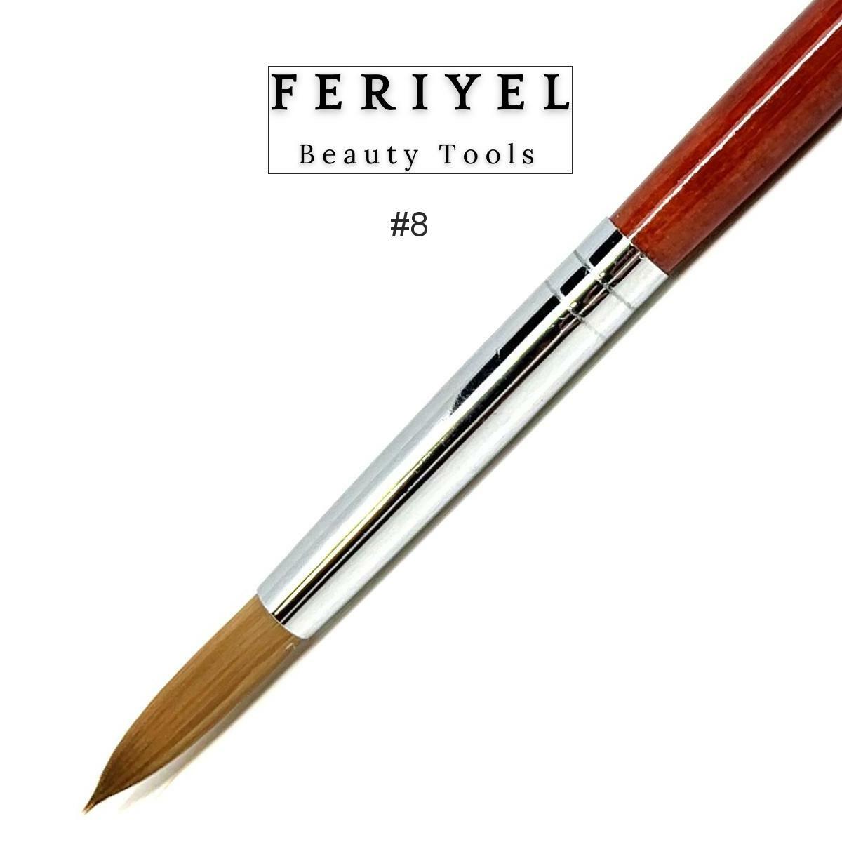 Kolinsky Acrylic Nail Brush Size 8-10 - Professional Nail Art Tool