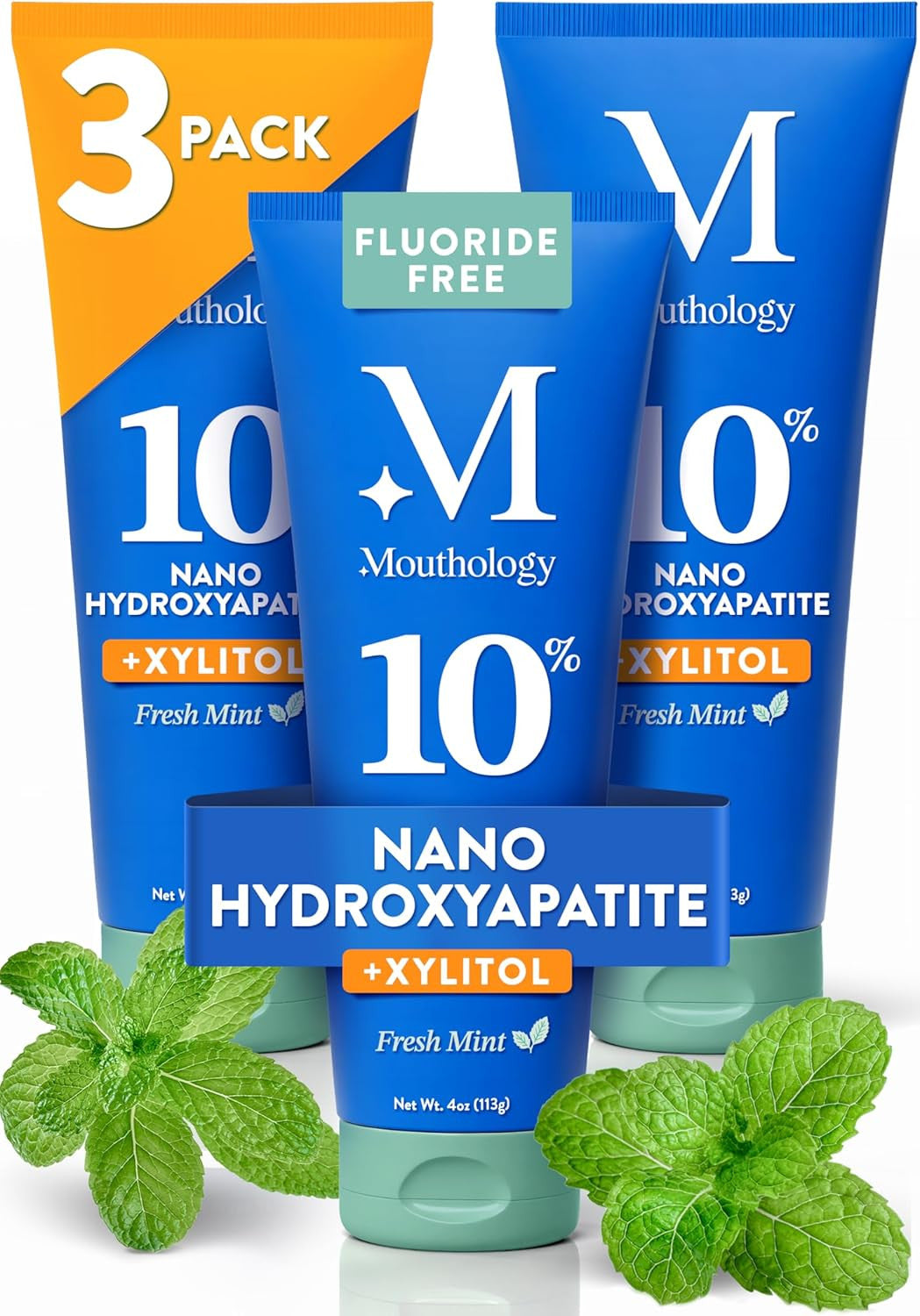 Fluoride-Free Nano Hydroxyapatite Toothpaste for Enamel & Sensitive Teeth - 3 or 6 Pack