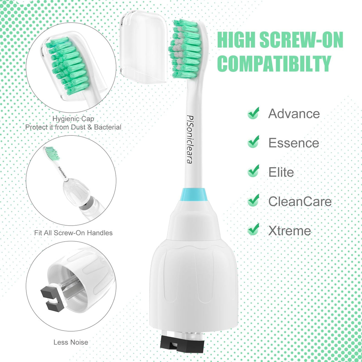Replacement Toothbrush Heads for Philips Sonicare E-Series Essence 6-Pack