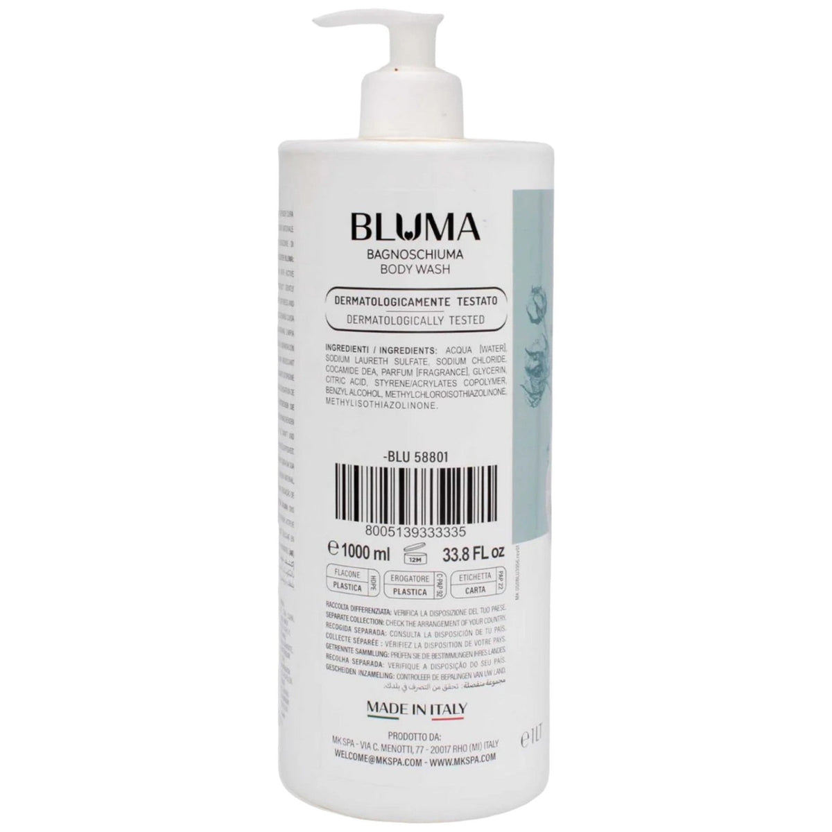 Italian Talc Scent Body Wash - Gentle, Hydrating Shower Gel 33.8oz (Pack of 2)