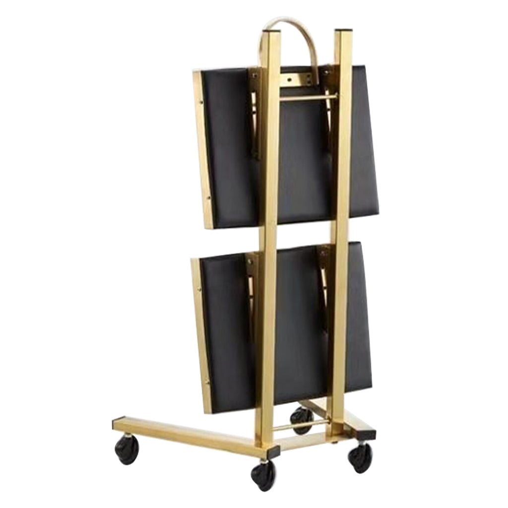 2-Tier Stainless Steel Salon Rolling Cart with Lockable Wheels
