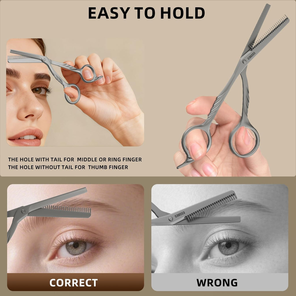 Beard Scissors with Comb - Mustache, Eyebrow Grooming Kit, Precise Trimming