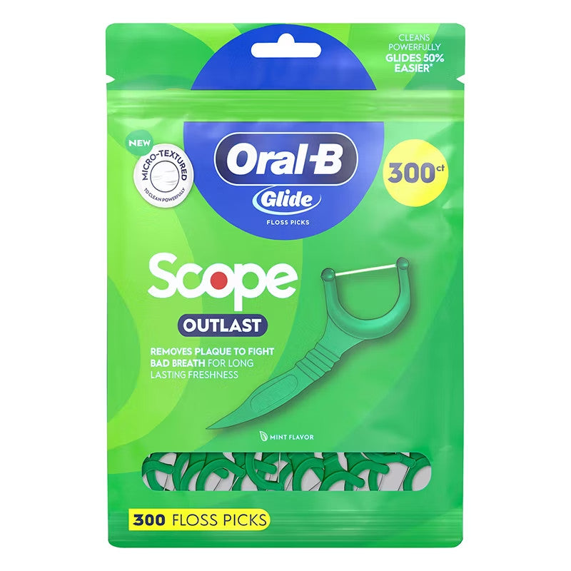 Dental Floss Picks Mint 300 Count - Fresh Breath Oral Care for Teeth & Gums