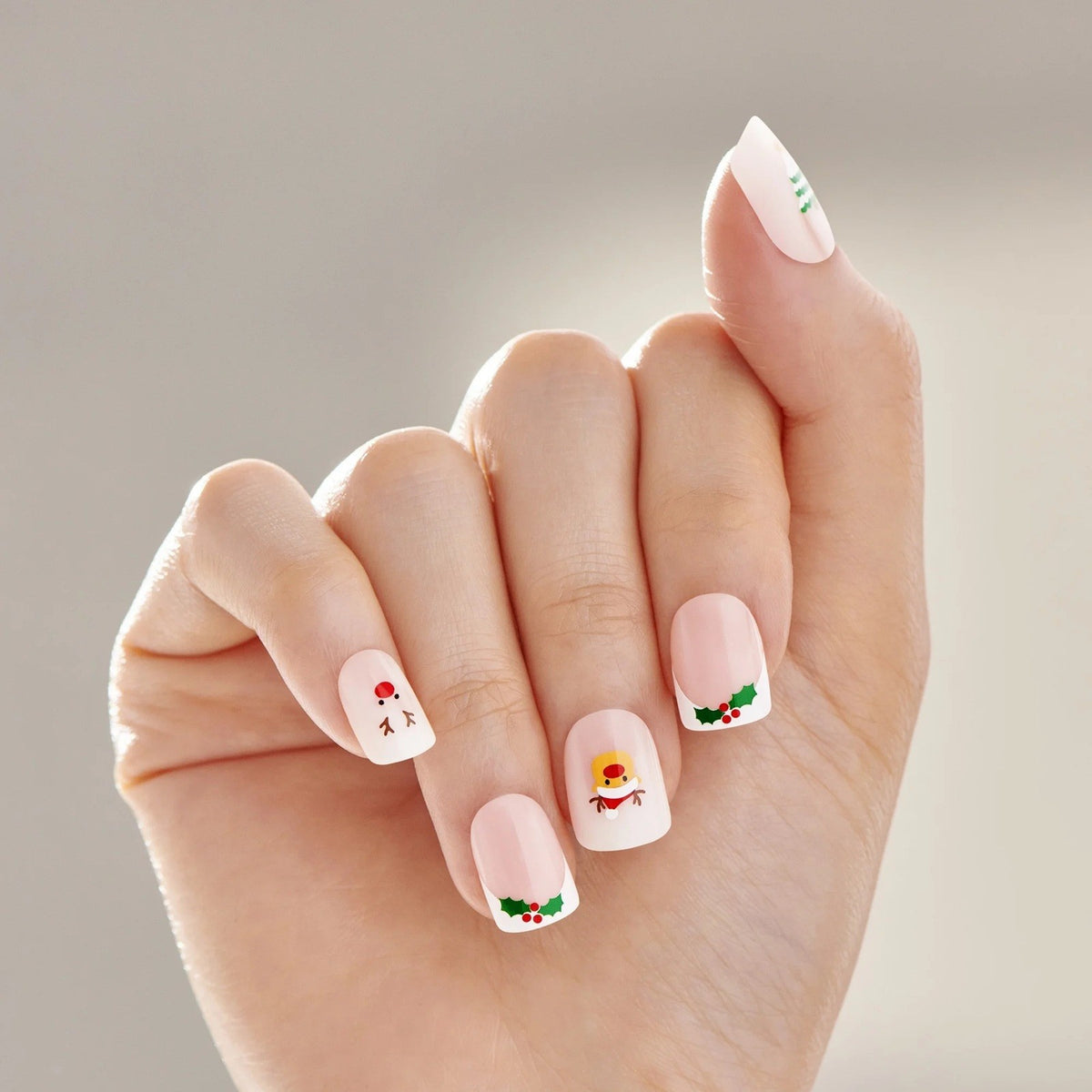 Holiday Christmas Press On Nail Kit - Instant Manicure with 30 Nails