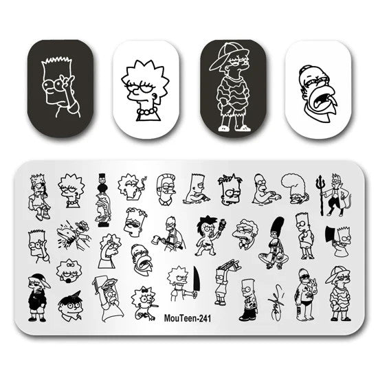 Nail Stamping Plate - MT241 Simpsons Design for Nail Art