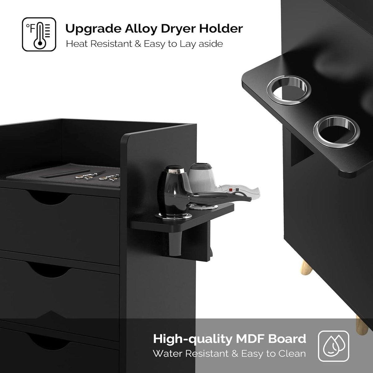Salon Storage Cabinet with Raised Legs and Smooth Surface for Salon Use