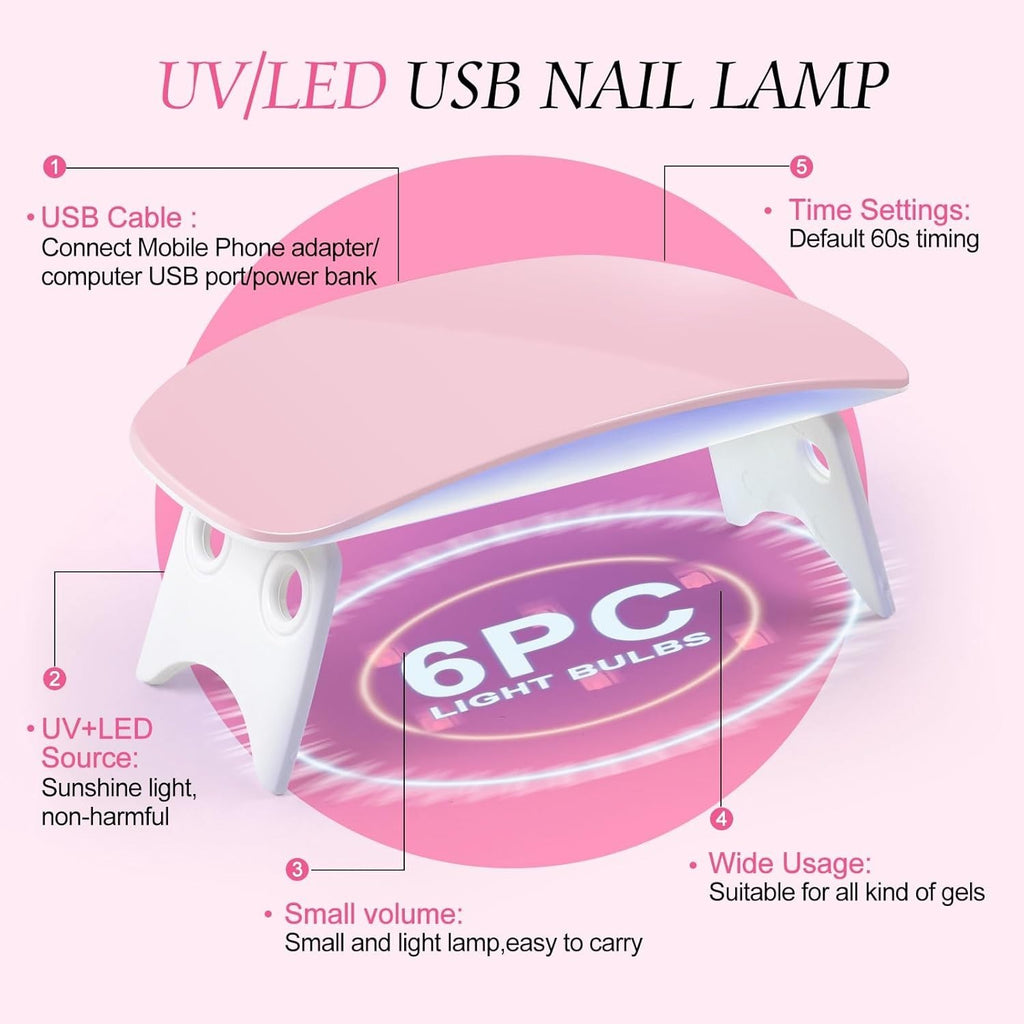 Professional Acrylic Nail Kit with Drill and UV Light for DIY Manicure