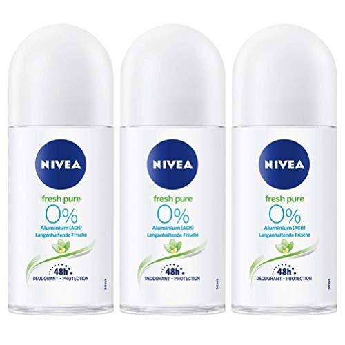 Nivea Fresh Pure Aluminum-Free Roll-On Deodorant Pack of 3 - 50ml for Women