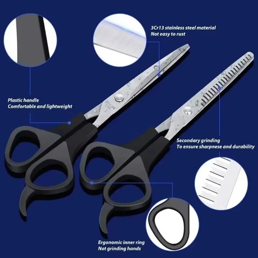 Hair Cutting Scissors Thinning Shears Kit for Salon & Barber Grooming