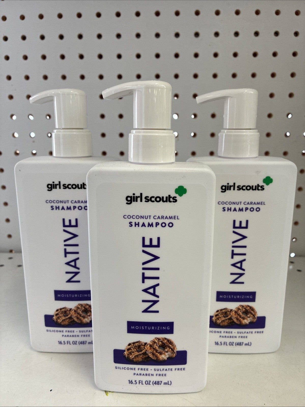 Native Girl Scouts Moisturizing Coconut Caramel Shampoo 16.5 oz - Lot of 3