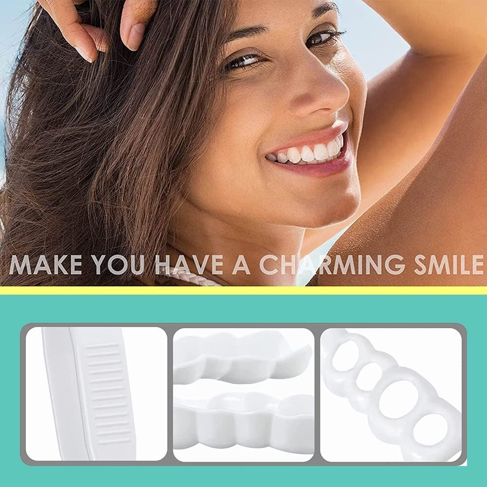 Dental Veneers & Denture Covers Set - Reusable Food-Grade Silicone, Cosmetic & Orthodontic Use
