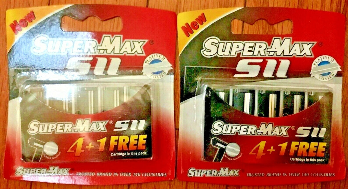 Super-Max SII Razor Blade Cartridge Pack - Platinum Coated 2 x 5